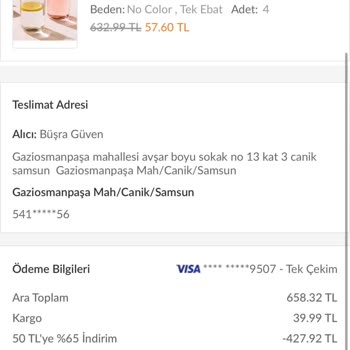 Madame Coco Stokta Varken Ürünümün İptal Edilmesi