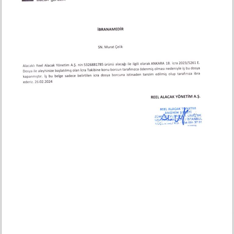 Reel Alacak Parayı Alana Kadar