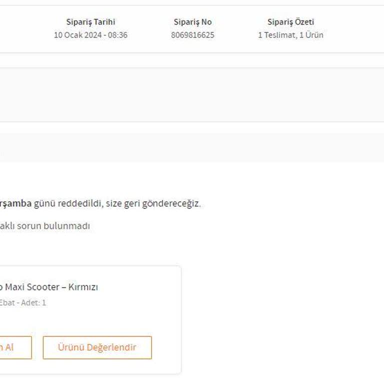 Trendyol Ve Satıcı Ürünün Arkasında Durmuyor.