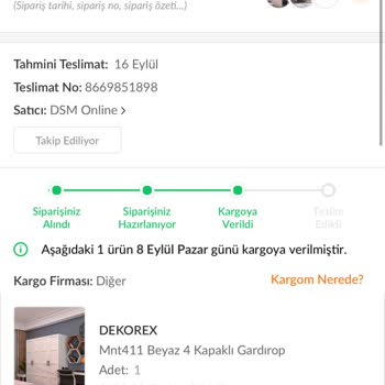 Dekorex Dolap Teslimatı Şikayeti