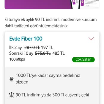 Vodafone Net Yanımda Uygulaması Üzerinden Yapılan İnternet Başvurusunda Ek Ücret Sorunu