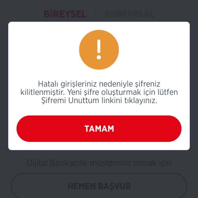 Ziraat Bankası Ziraat Şifre Kilidi Açtırma