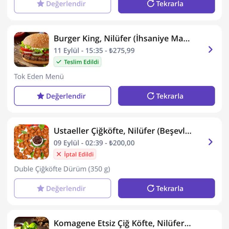 Getirin Kuryesinin İşini Yapmaması.