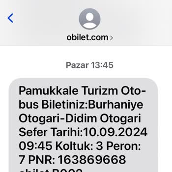Pamukkale Turizm Pamukkale Bilet İptali