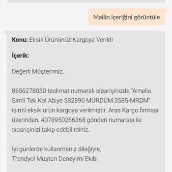 Trendyol Eksik Ürün Gönderdi Ve Ücret İadesi Yapmadı