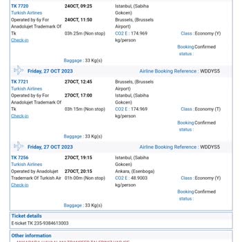 Problemas con las comidas y retrasos en vuelos de Turkish Airlines y Anadolu Jet