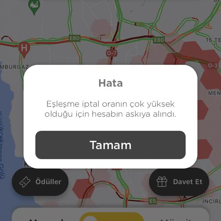 Martı Tag Sürücü Hesabım Askıya Alınmış