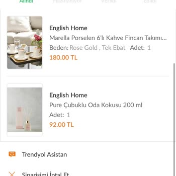 Trendyol English Home Dan İndirimden Satın Aldığım Ürünü İptal Ediyor