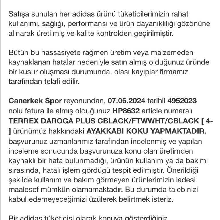 Adidas Ürününün Arkasında Durmuyor.