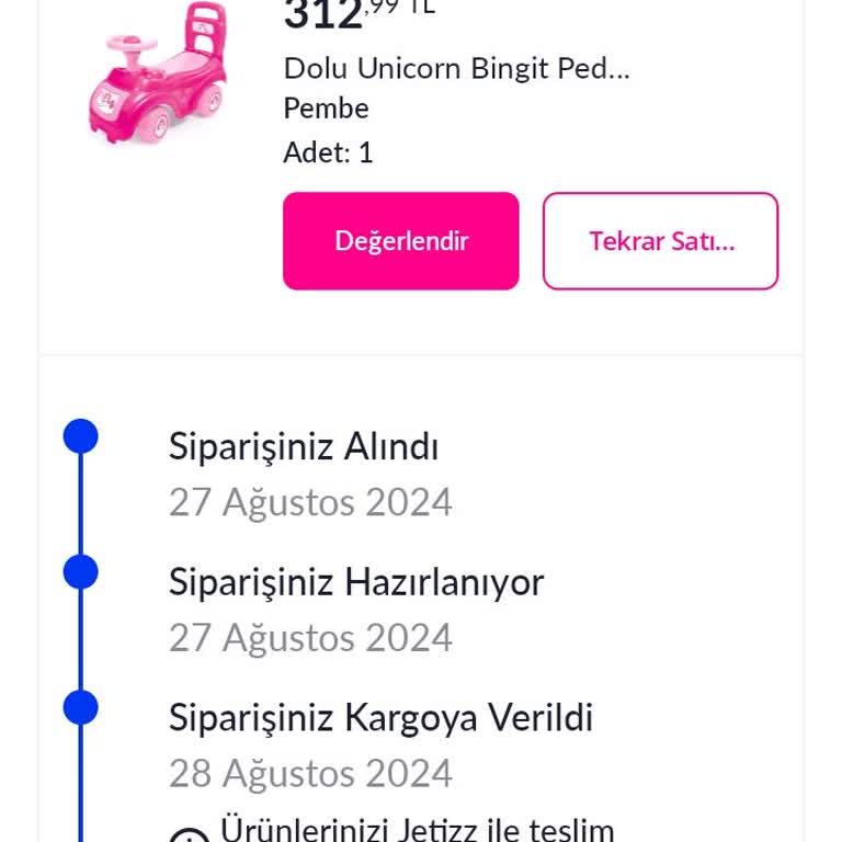 Pazarama İademin Yapılmasını İstiyorum
