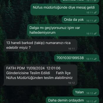 Nüfus ve Vatandaşlık İşleri PTT Kimlik Kargo Evde Yok İfadesi Yalanı Mağduriyet