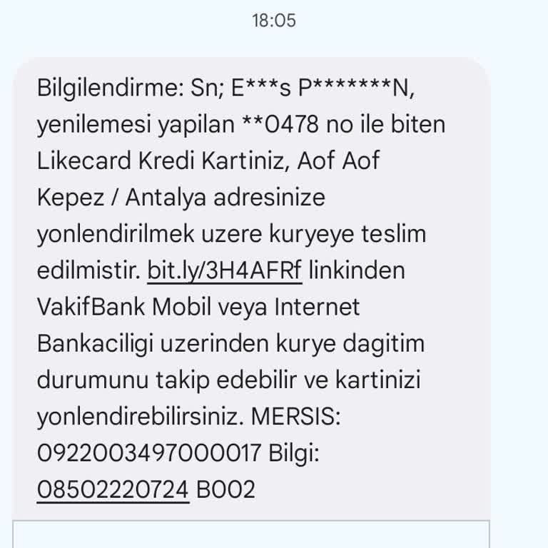 VakıfBank İstek Dışı Kredi Kartı Teslimi