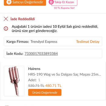 Hairens Wag Maşa İade Red