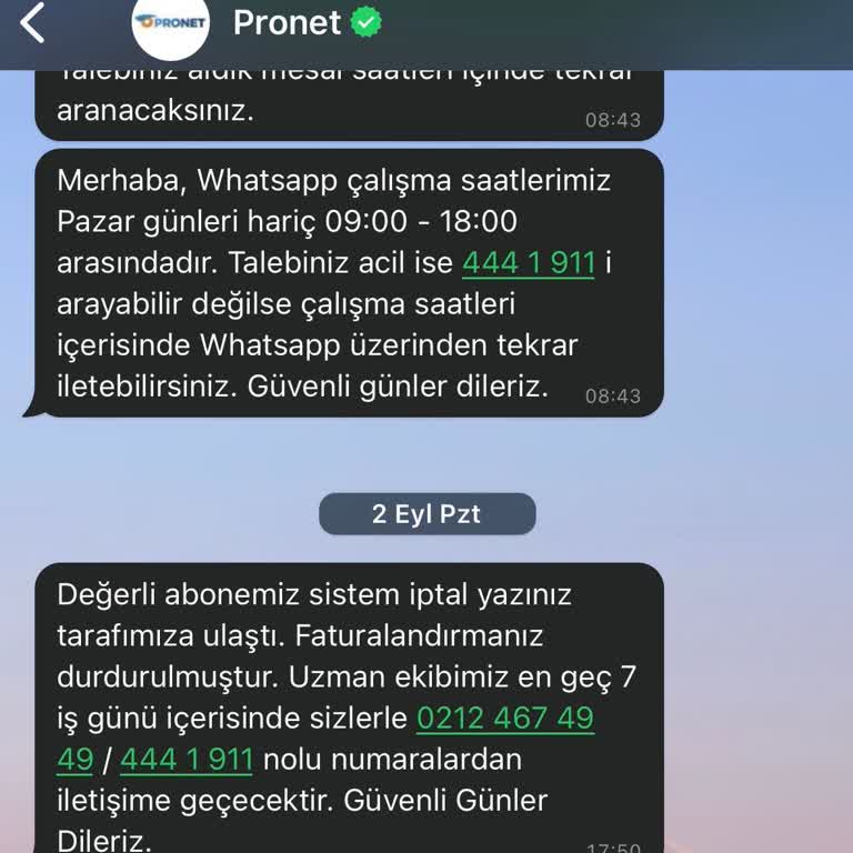 Pronet Güvenlik İptal Edemiyorum!