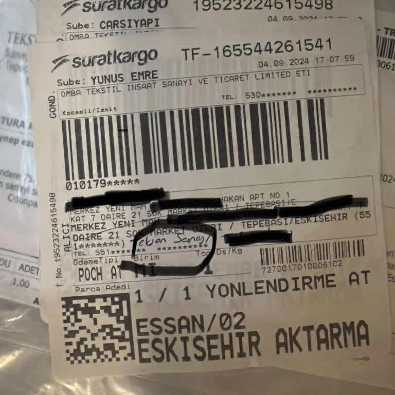 Sürat Kargo Adres Değiştirilerek Bilgim Dışında Eşime Teslim Edilen Kargo
