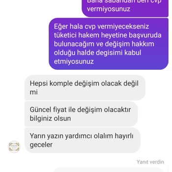 Alo 175 Tüketici Danışma Hattı Ürünün Değişimini İstiyorum