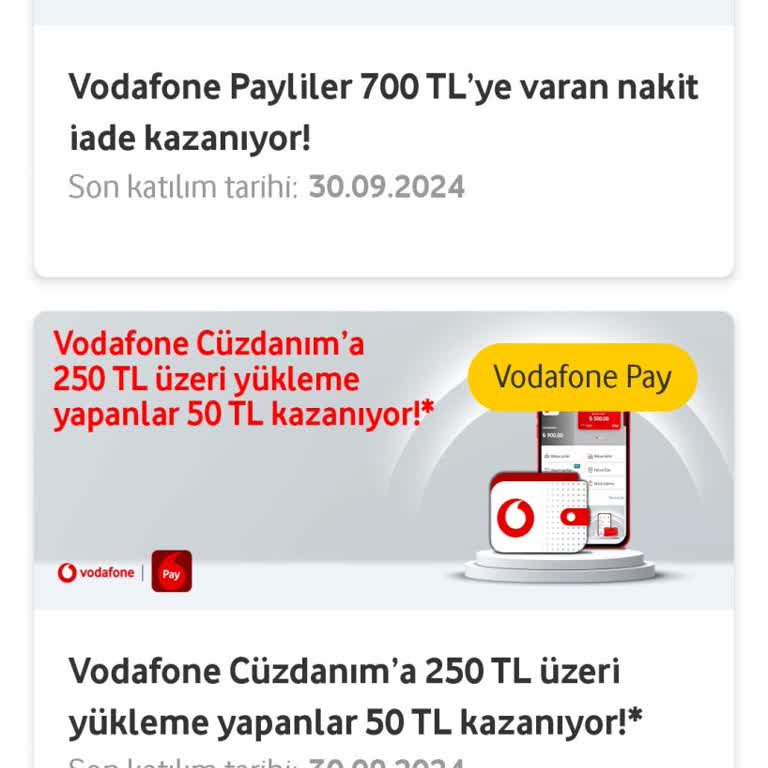 Vodafone Pay Vodafone Kampanya Şartlarını Yerine Getirmiyor.