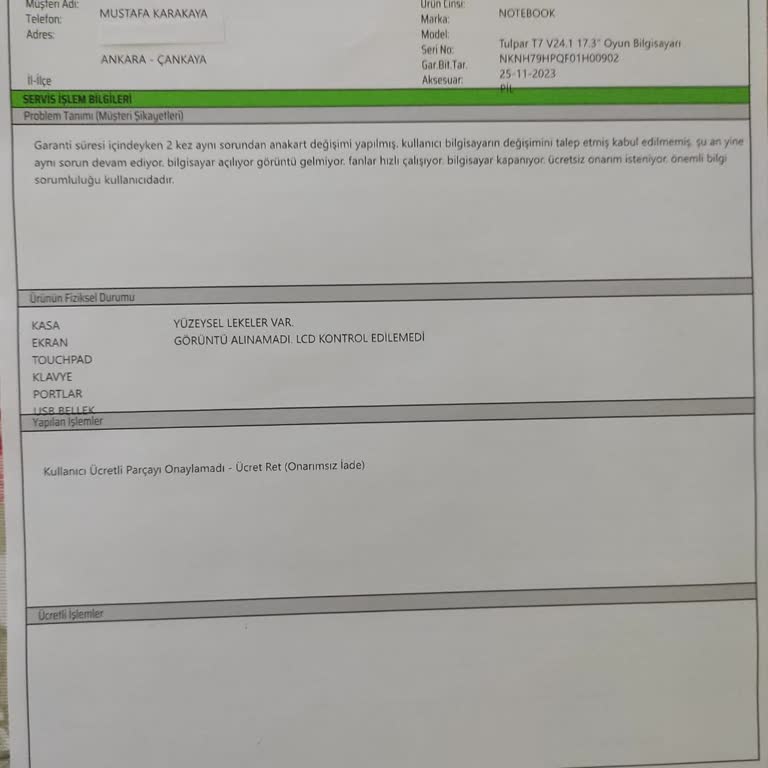 Monster Kronik Ana Kart Arızası