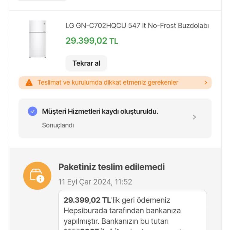 Hepsiburada Sipariş Kendiliğinden İptal Ediliyor