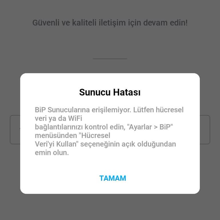 BİP Giriş Sorunu