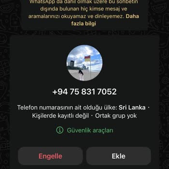 WhatsApp Bilinmeyen Yurt Dışı Numara Araması