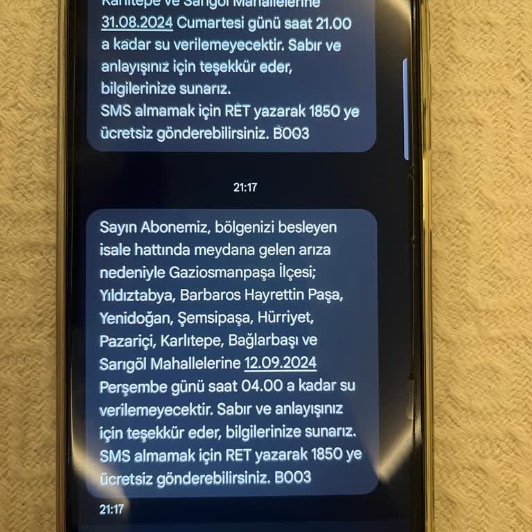 İSKİ Su Kesilmeden 10 Dakika Önce Mesaj Attığı İçin Mağdur Oldum!