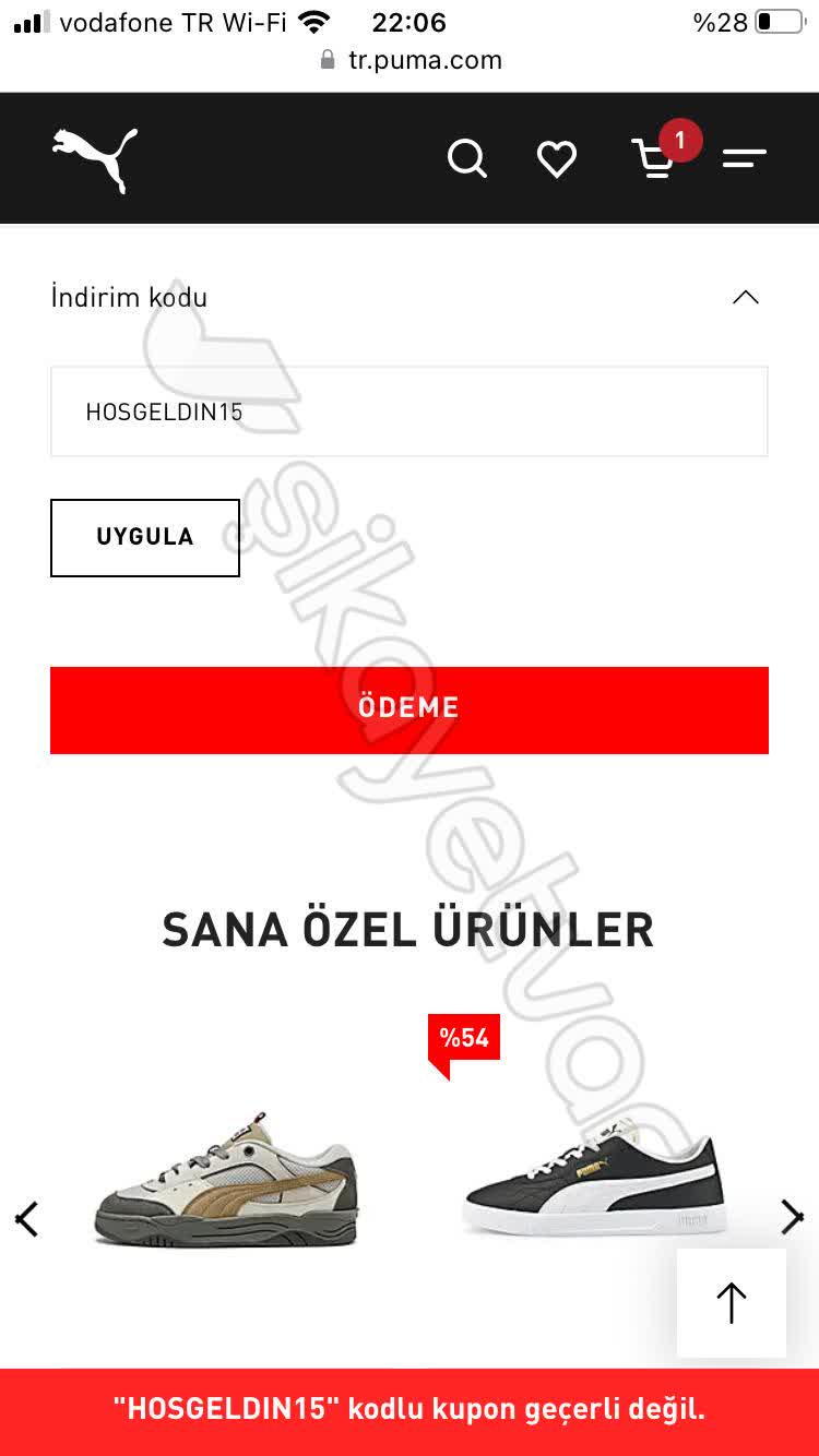 Puma ?ndirim Kodu Uygulamas? - ?ikayetvar