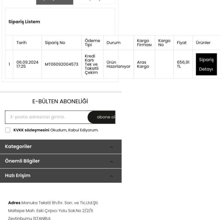 Manuka Siparişim Kargoya Verilmiyor