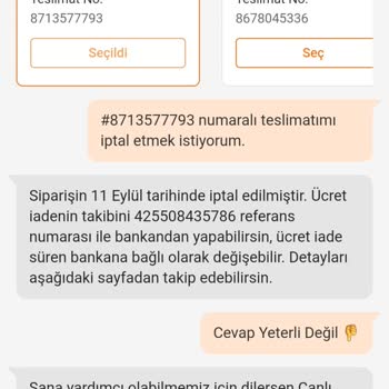Trendyol English Home Satıcısı Urunu Gerekçe Belirtmeden İptal Etmiş