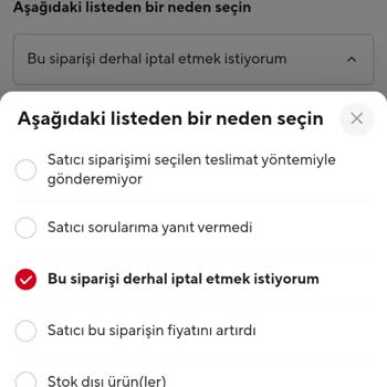 Aliexpress Ürün İptali Sırasındaki Sistem Hatası