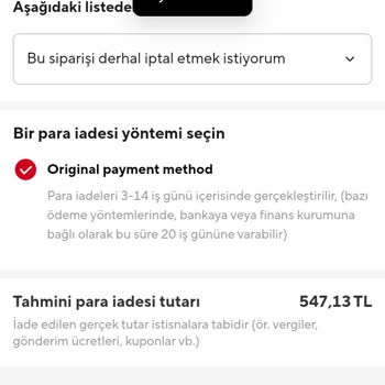 Aliexpress Ürün İptali Sırasındaki Sistem Hatası