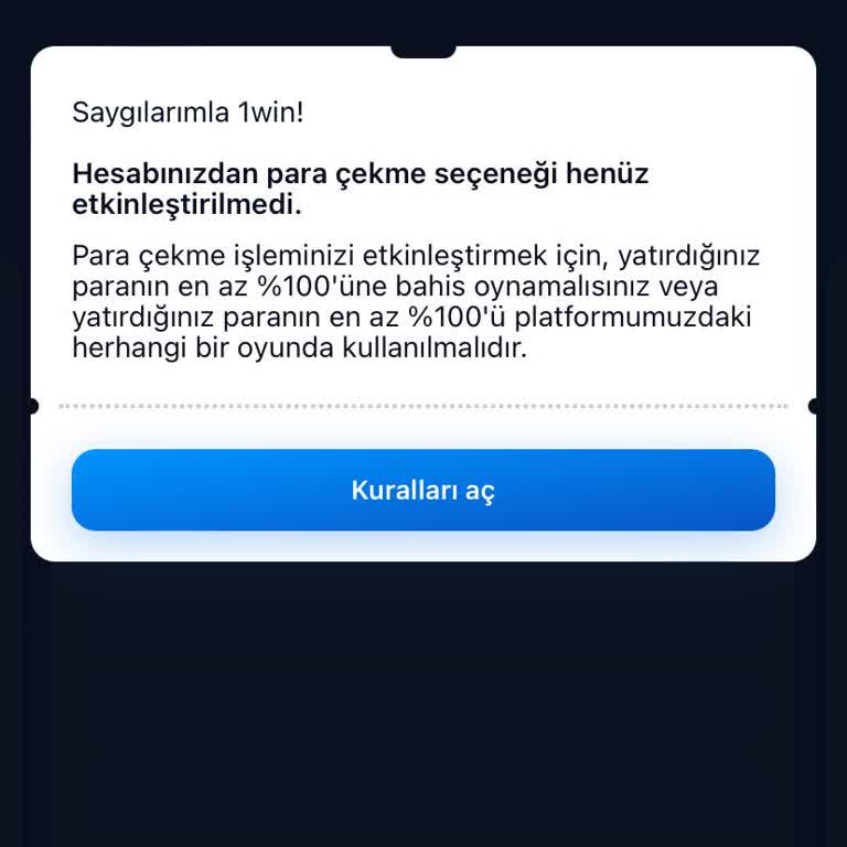 1win Kurallara Uymama Rağmen Paramı Çekemiyorum