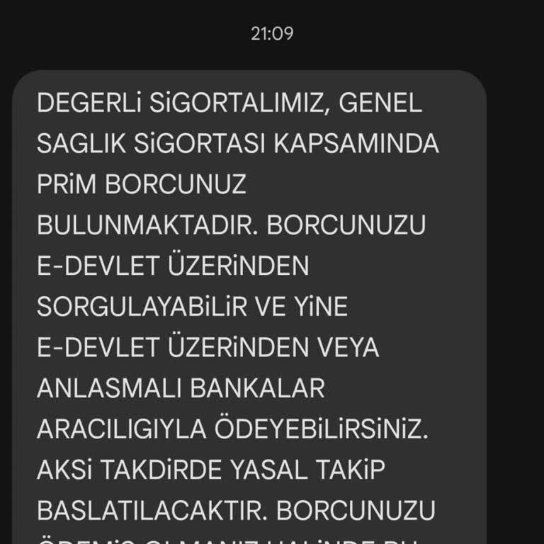 SGK Prim Borcu Bilgilendirmesi