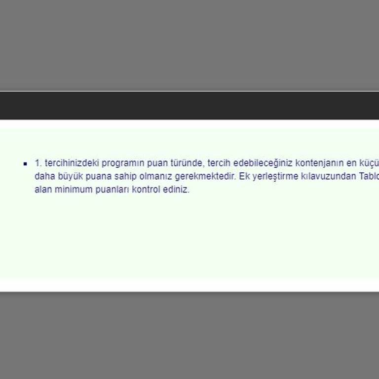 Ösym Tercih Hatası Veriyor