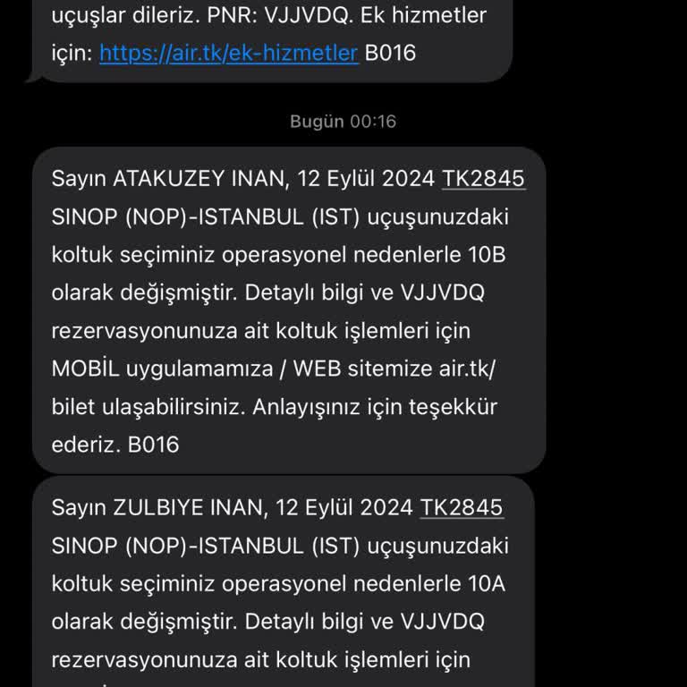 THY Uçuş Koltuklarının Operasyonel Nedenlerle Değiştirilmesi