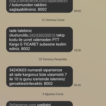 Sefamerve İade Parası Yatmadı