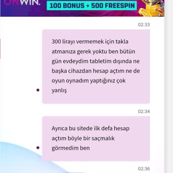 Onwin Bahis Sitesi Deneme Bonusundan Kazandığım Parayı Vermiyor.
