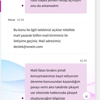 Onwin Bahis Sitesi Deneme Bonusundan Kazandığım Parayı Vermiyor.