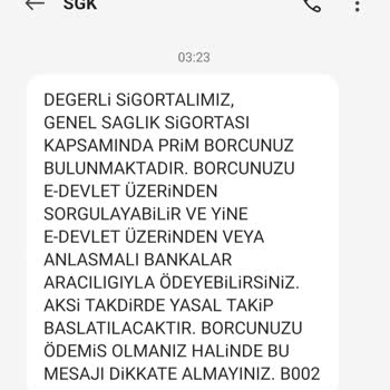 SGK Prim Borcu Mesajı!