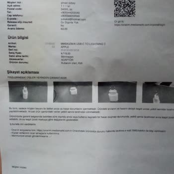 Media Markt İPhone Adaptör Yan Sanayi Diye Tamir Edilmedi