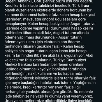 Akbank Kredi Kartı Ekstresinde Belirsiz Faiz Kesintisi