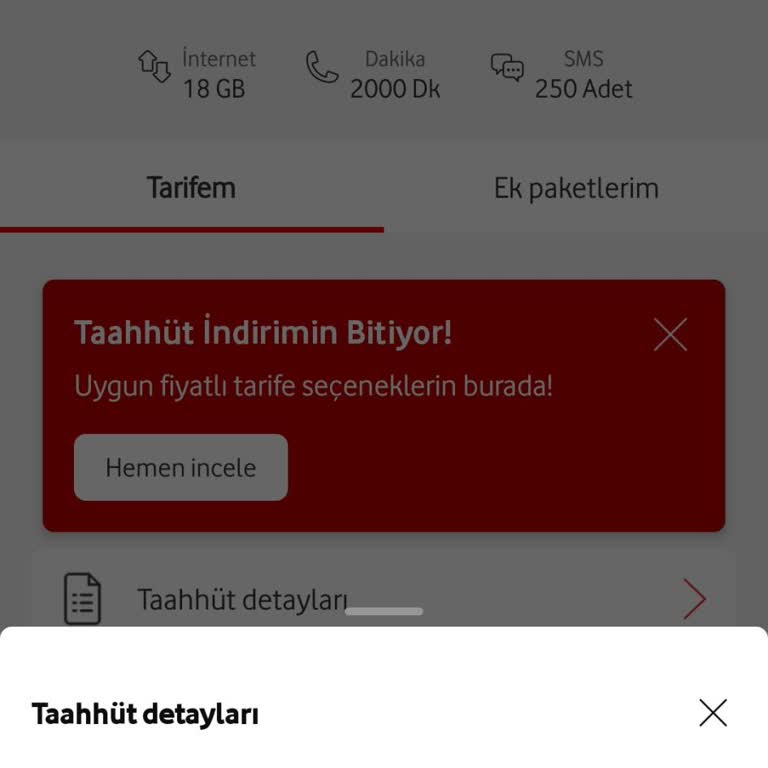 Vodafone Red'li Paket Taahhüt Süresi Sorunu
