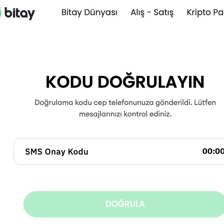 Bitay Kripto Hesabıma Giremiyorum SMS Gelmiyor