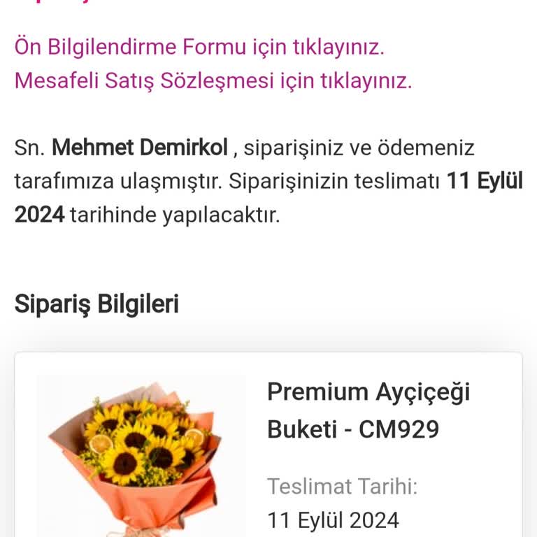 Çiçek Market Teslim Edilmeyen Sipariş İlgisizlik