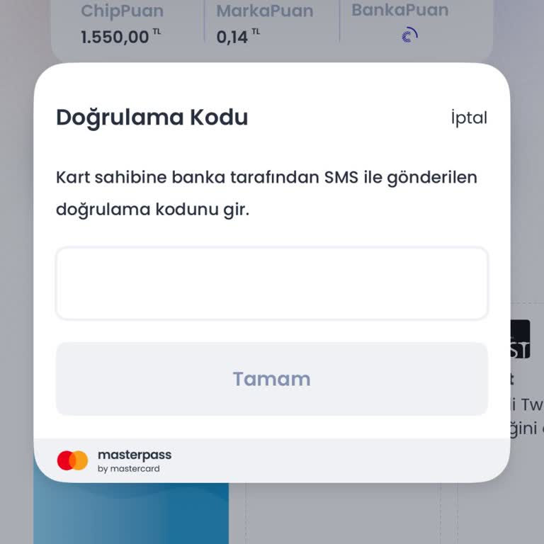 Chippin SMS Sorunu Kart Ekleyemiyorum
