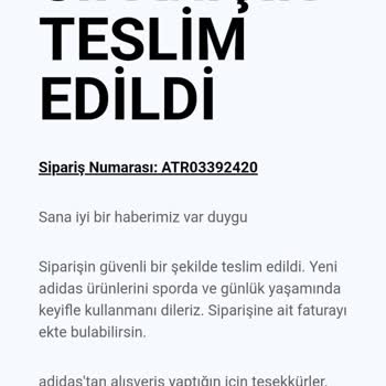 Adidas İnternet Sitesinden Aldığım Ürün Teslim Edilmedi