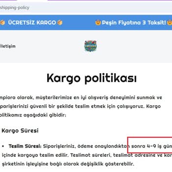 Empiora Sitesi Ürün Gönderim Sorunu Ve İletişim Eksikliği