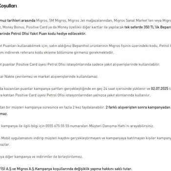 Petrol Ofisi MİGROS'TAN Bepanthol Alışverişine Petrol Ofisinden Yakıt Kampanyası