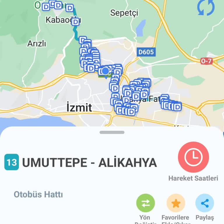 Ekomobil D Durağında Görünen Otobüsü A Durağında Gösteriyor