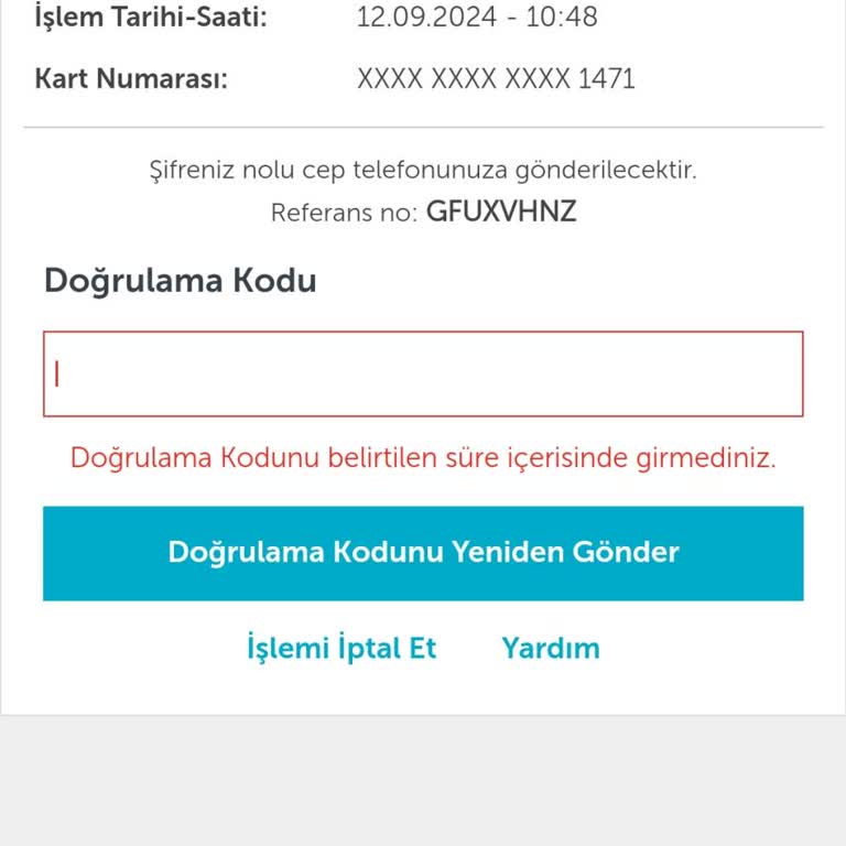 Ziraat Bankası Onay Kodu Göndermiyor